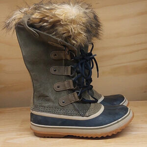 Sorel Green Joan of Ark Snow RainBoots Women's 7  RARE Outdoors
